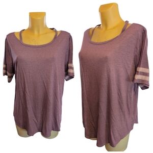 MAURICES 24/7 Purple Cold Shoulder Top, Size 2X